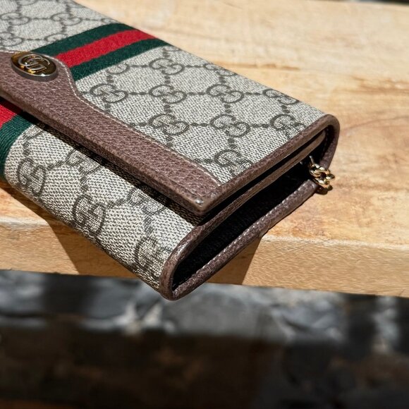 Gucci Brown Supreme GG Ophidia Wallet On Chain - Picture 9 of 16